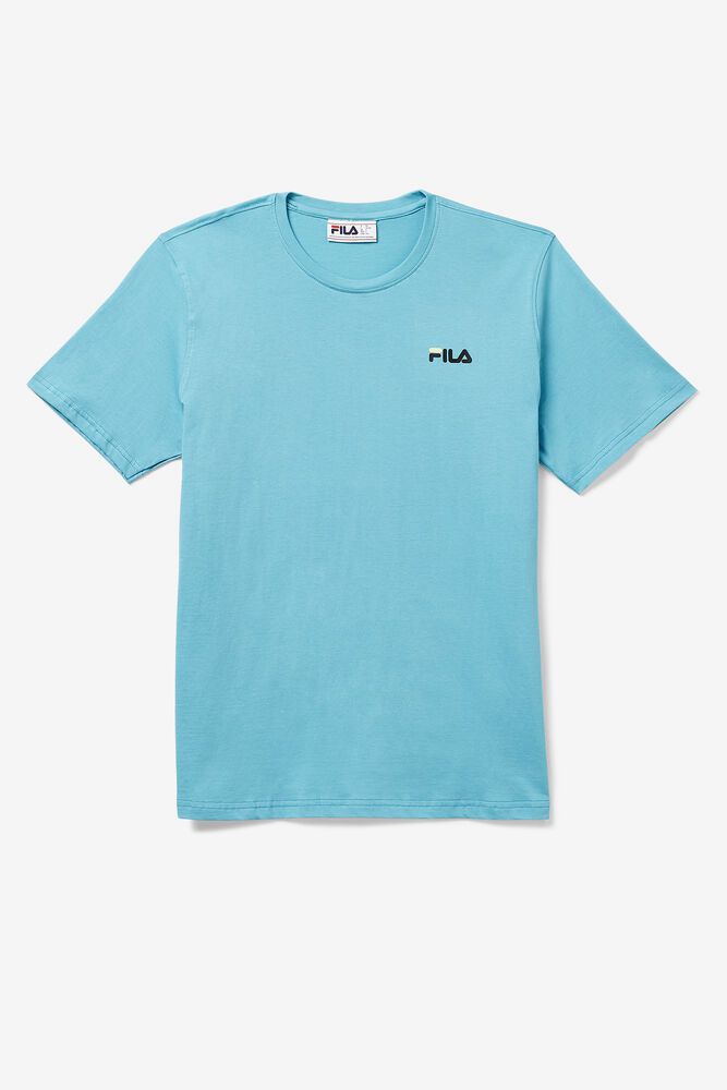 Fila Shoe Tower Blue T-Shirt Mens - NZ 95748-RAWM